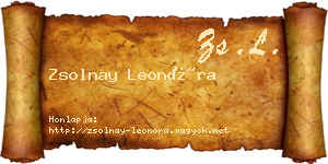 Zsolnay Leonóra névjegykártya